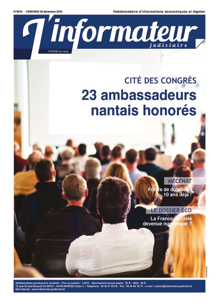Couverture du journal du 28/12/2018