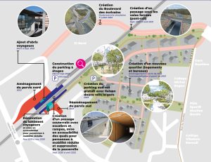 Plan du futur quartier de la gare à l’horizon 2024. ©Terres de Montaigu