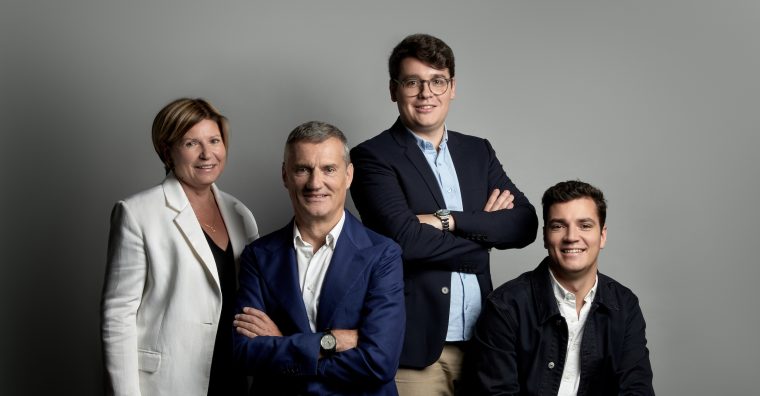 De g. à dr. : Céline Bourdin, présidente du groupe Stepak Bourdin, François Bourdin, CEO, Hubert Bourdin, responsable de projet, et Charles Bourdin, directeur commercial.