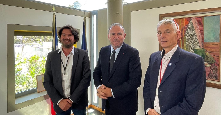 Matthieu Billiard, président de la CCI 49, Christophe Lecourtier, ambassadeur de France au Maroc et Jean-François Reynouard, président de la CCI Pays de la Loire.