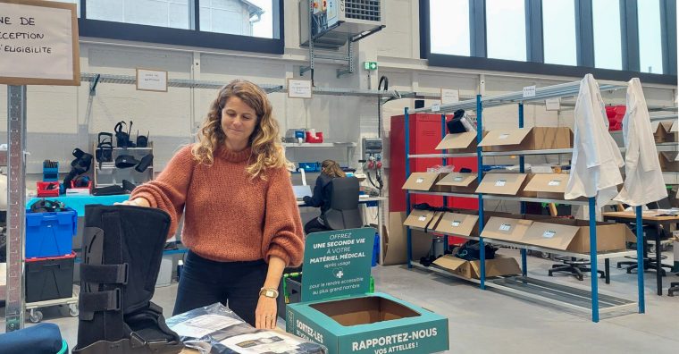 Illustration de l'article Attelles, genouillères, bottes… Le réemploi médical tient enfin debout