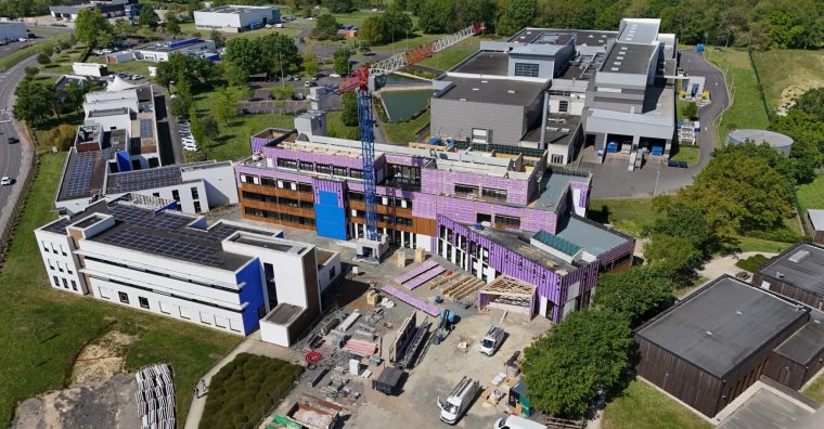 Une vue aérienne des travaux engagés chez Proginov, en avril 2026.