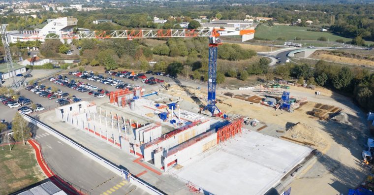Le chantier du futur Campus Santé Vendée, à La Roche-sur-Yon, sir le site de La Courtaisière.