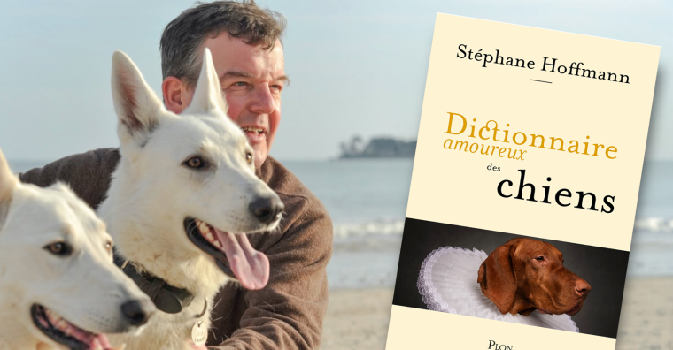 Stéphane Hoffmann et ses deux bergers blancs suisses, Itsy et Joli Coeur.